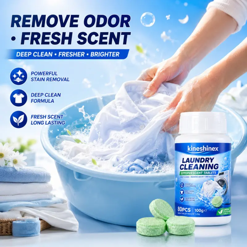 KineShineX Laundry Effervescent Tablets, Deep Stain and Yellowing Remover
