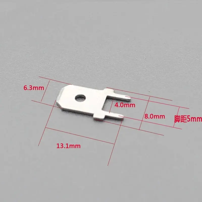 6.3 Lehimli Fiş PCB için Çift Pinli Kablo Pabucu DJ6110, Tam Bakır