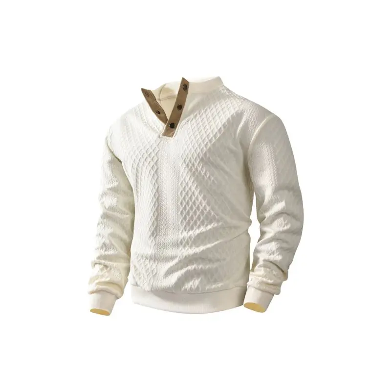 Herren-Sweatshirt langarm, halber Stehkragen, Colorblock, locker geschnitten