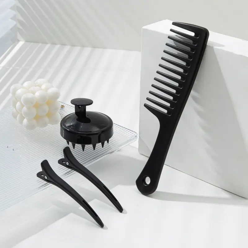 Dolia smooth hair wide-tooth comb brush styling makeup duck clip plus silicone massage shampoo brush three-piece set