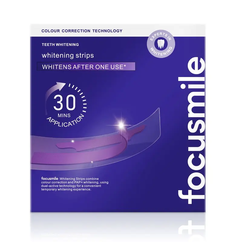 跨境新款 V34紫色牙贴Whitening Strips美白牙贴亮白去黄炫白牙贴