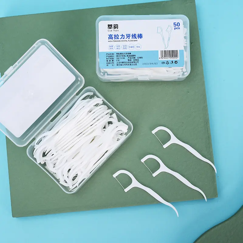 Disposable dental floss stick family pack, portable ultra-thin