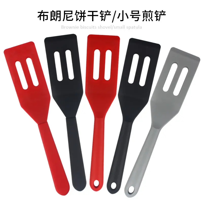 Silikon brownie kurabiye spatula küçük kızartma spatula sızıntı spatula biftek omlet spatula pişirme aracı mutfak aletleri
