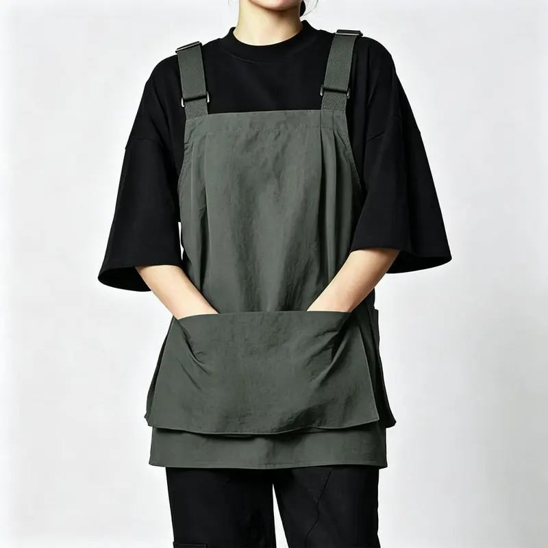 Adjustable Strap Workwear Apron with Large Pockets for Baristas and Hairdressers