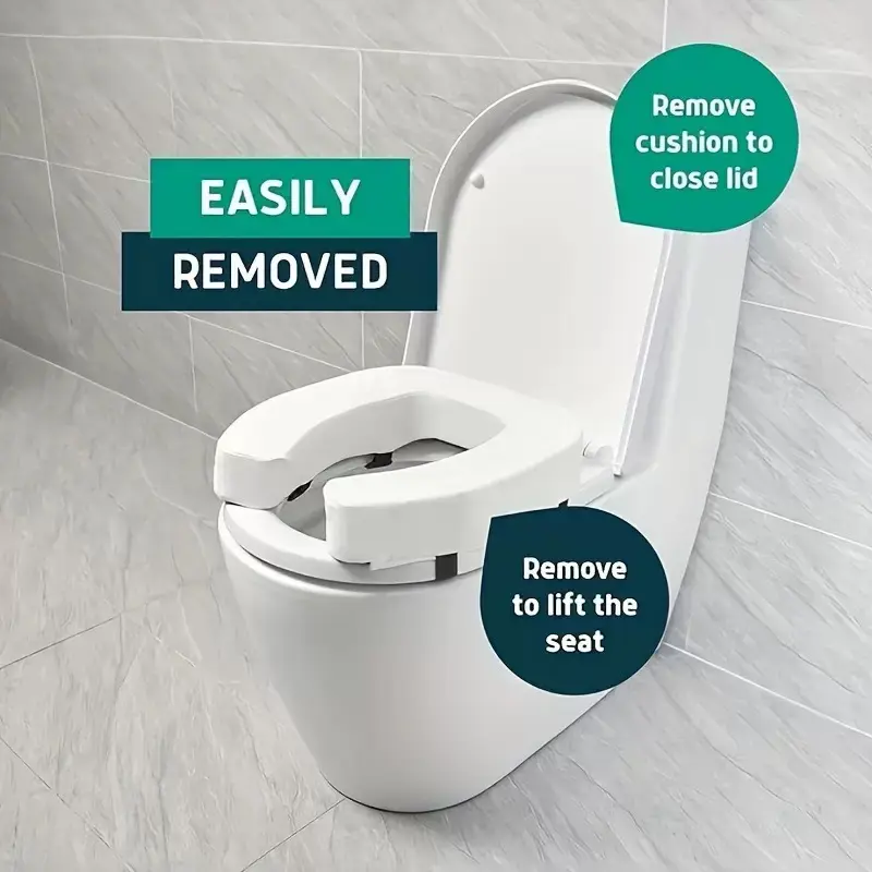 Suction Cup Raised Soft Toilet Seat Cushion for Elderly and Pregnant Women