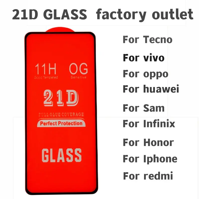 21D tempered glass screen protector HD full screen coverage tempered film suitable for TECNO/INFINEX series