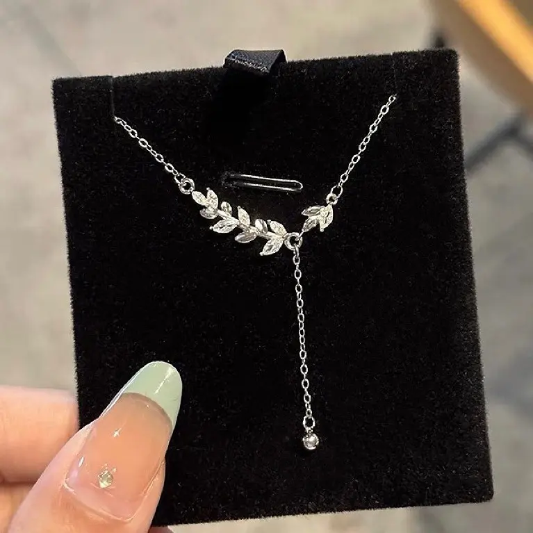 S999 Sterlingsilber Weizenquaste Halskette mit Verschlusskette