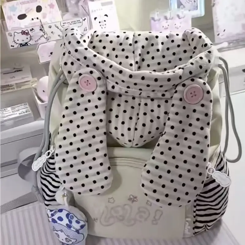 Polka Dot Lightweight Girls' Backpack, Large Capacity