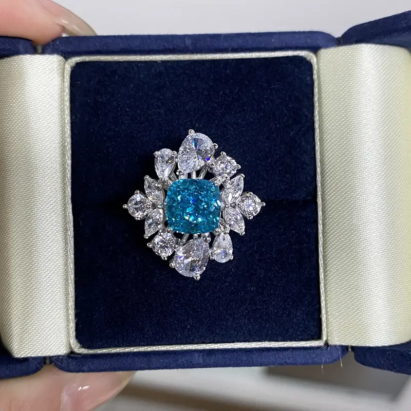 S925 Silberring mit Aquamarin Damen