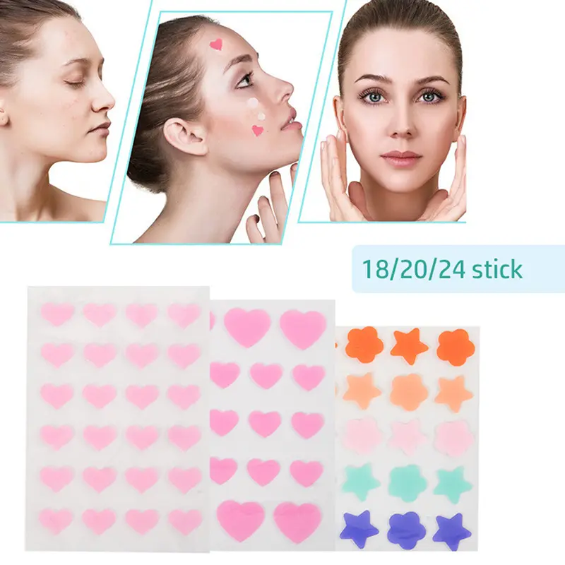 Multicolor Invisible Hydrocolloid Pimple Patch, Transparent, Under Makeup