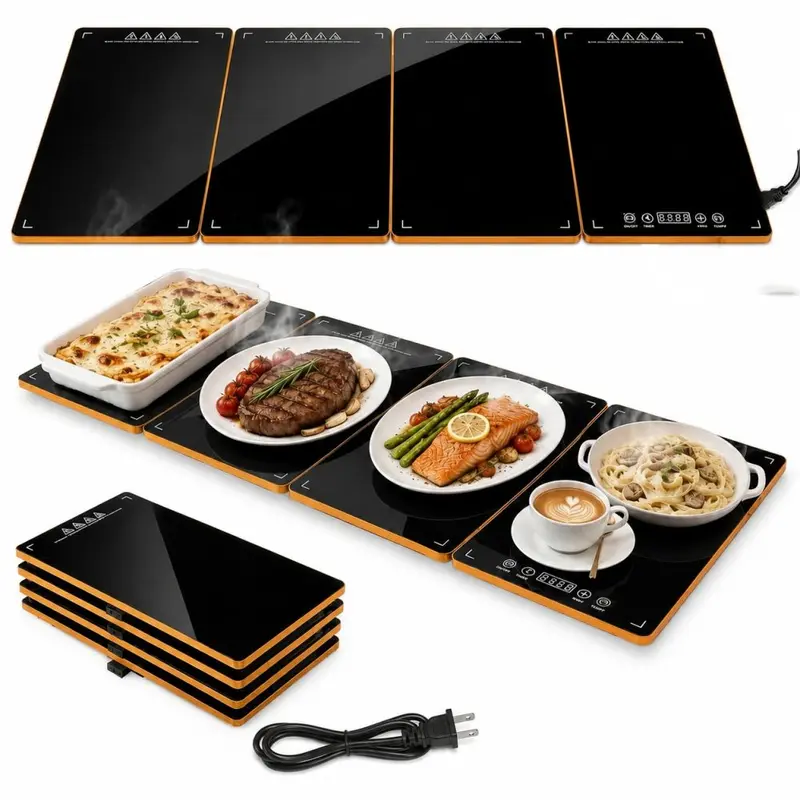 Warming Tray with Adjustable Temperature, Aluminum Frame, 220V/110V