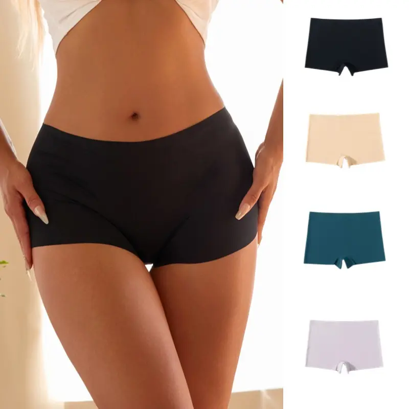 Women's Seamless Ice Silk Boyshorts, Breathable, High Elastic