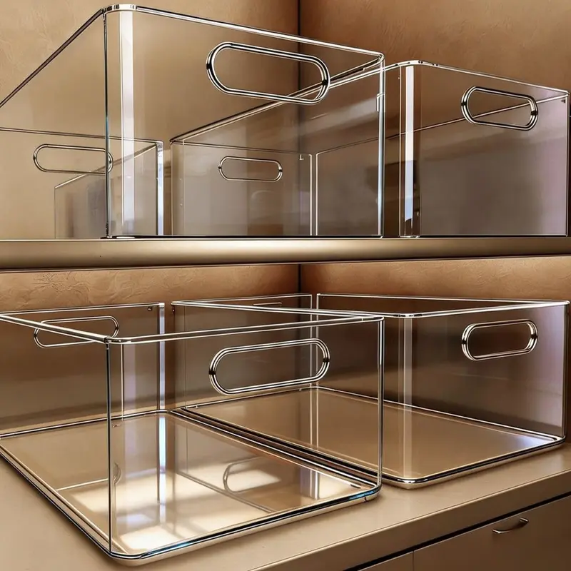 Schreibtisch-Organizer Box Kunststoff-Aufbewahrungsbox transparent Aufbewahrungskiste Ordnungsbox Spielzeugkiste Snack-Box Organizer
