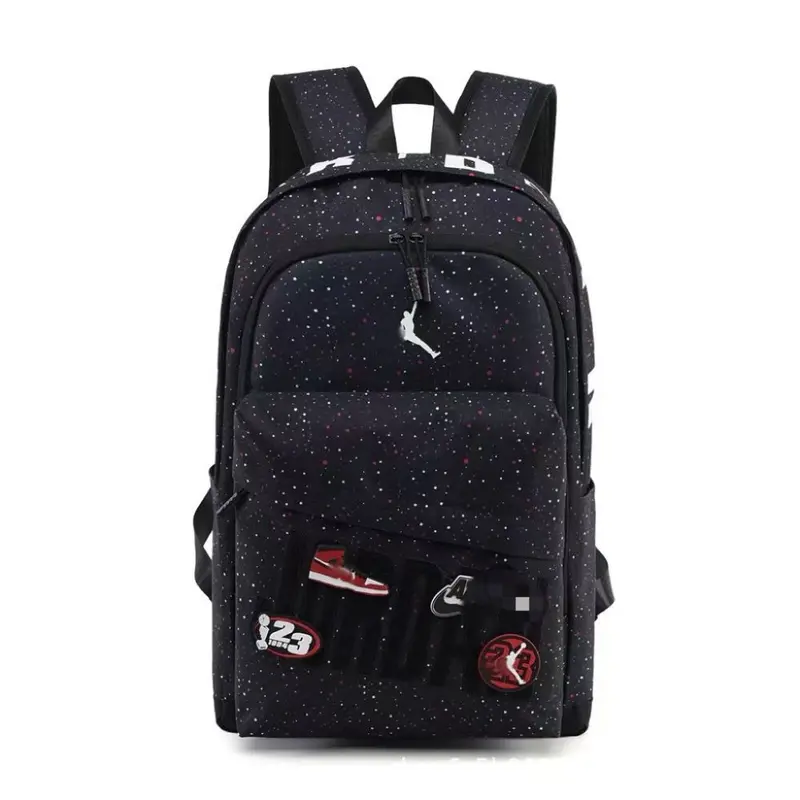 Trend Flying Man Magic Tape Starry Sky Large Capacity Dual Shoulder Backpack Student School Bag Unisex Casual Travel Backpack