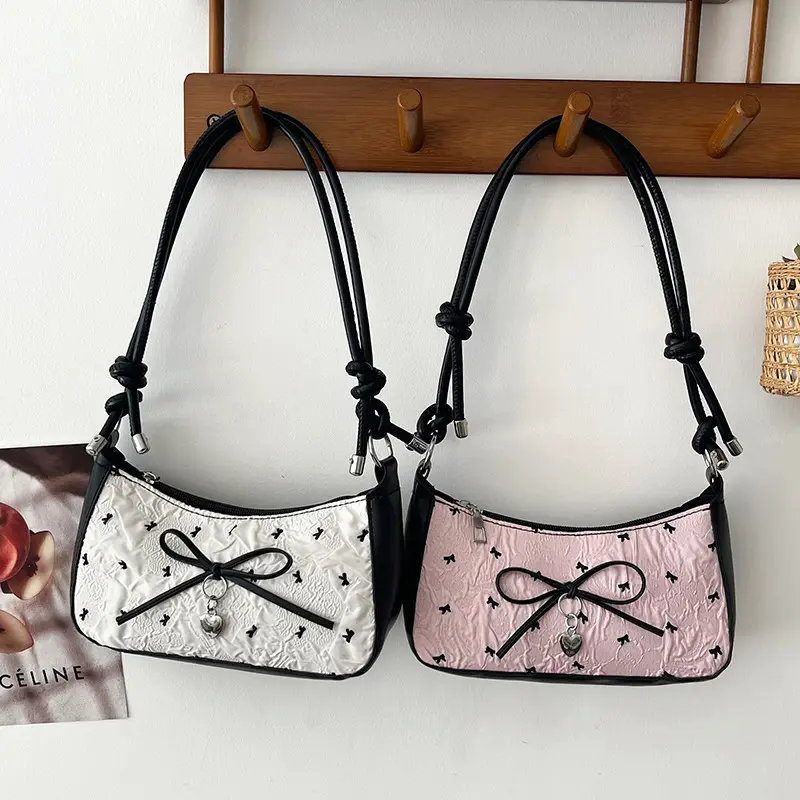 Niche Design Crescent Bag Women's Bow Single Shoulder Underarm Bag