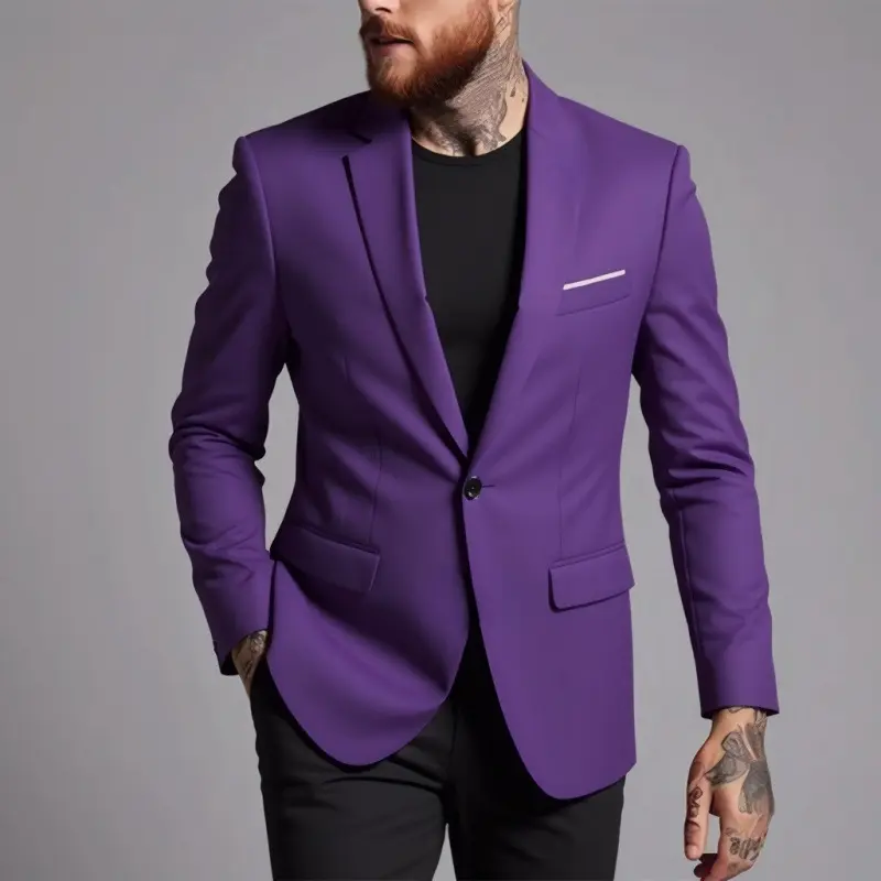 Erkek Slim Fit Tek Ceket, Kore Tarzı İş Takımı