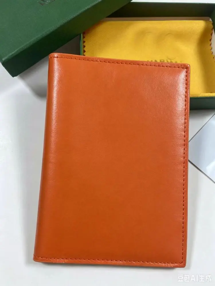 Dog tooth style genuine leather passport wallet, multifunctional card slots