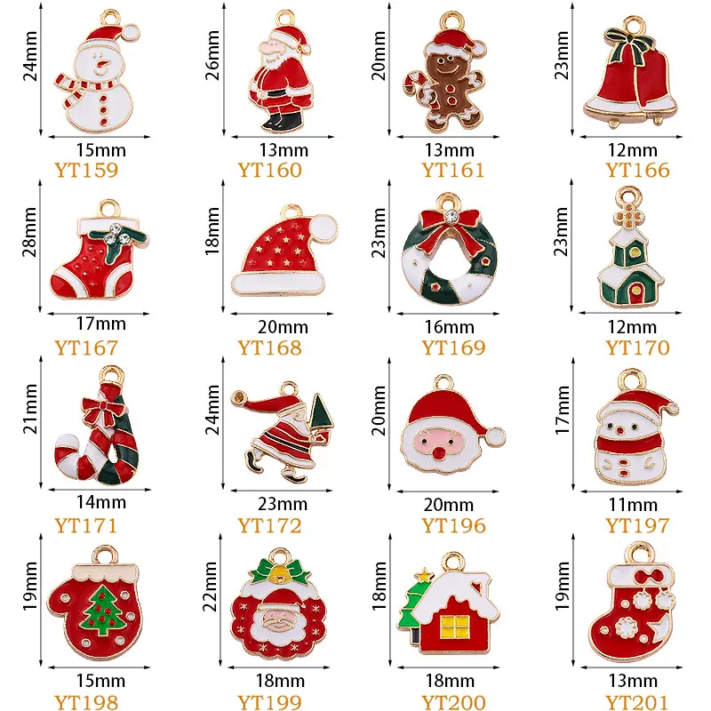 Weihnachts-Legierungsanhänger-Sammlung, Weihnachtsmann, Stern, Schneemann