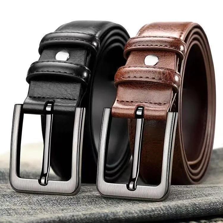 Amazon Cross-Border Men's Pin Buckle Belt Men's Belt Wide Belt Trouser Belt for Young and Middle-Aged Men Dropshipping
