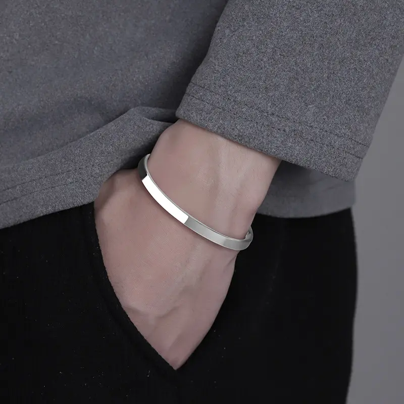 925 Silberbeschichtung Herren-Armband glänzend