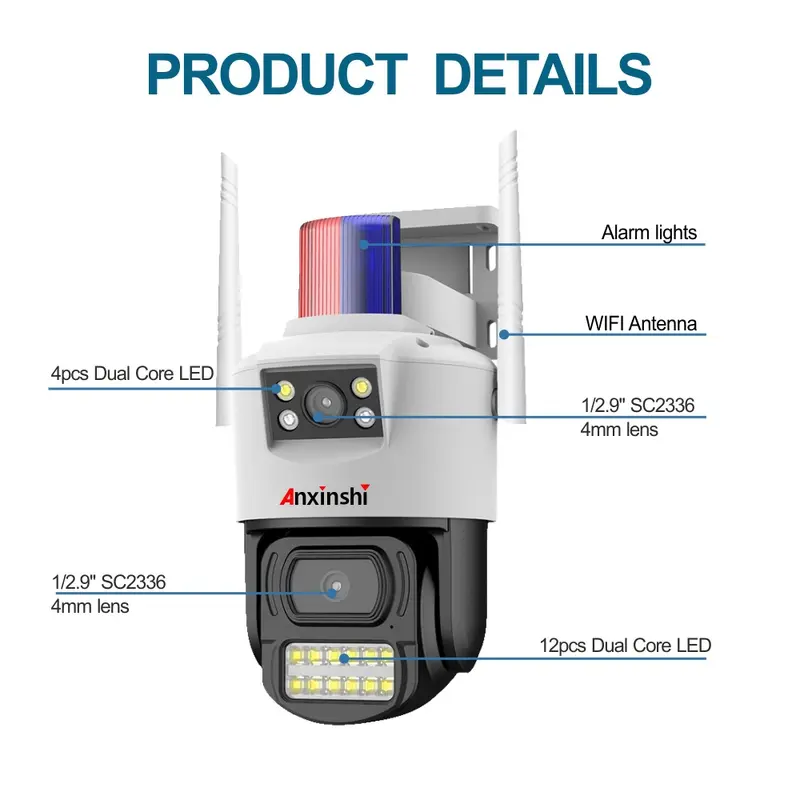 Smart Home Netzwerkkamera Wifi/4G Wireless Wasserdicht Nachtsicht CCTV Sicherheitskamera V380