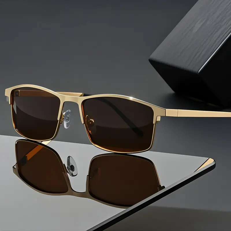 Herren-Polarisationssonnenbrille mit Nachtsicht, Tag und Nacht, quadratisch