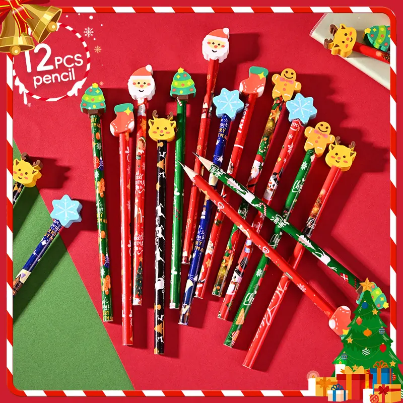 Large-Head Pencil with Eraser, Christmas Gift for Kids