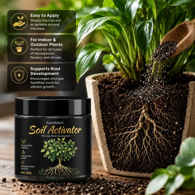 KineShineX Soil Activator, Nutrient Supplement for Garden Flowers and Plants
