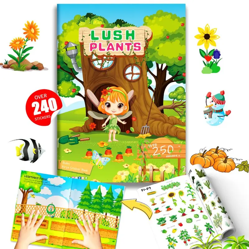 Children's Scene Sticker Book, Farm and Vegetables Theme, Preschool