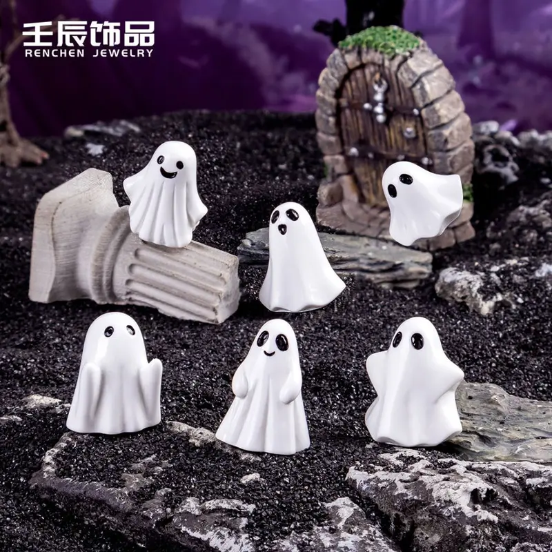 Halloween Floating Ghost Desktop Ornament, Resin DIY Decorative Figure