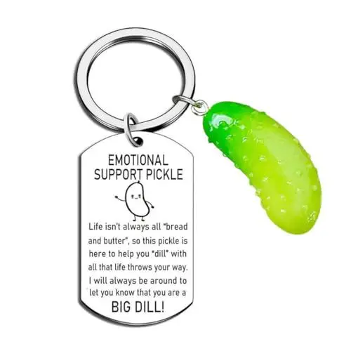 Stainless Steel Cucumber Keychain, Titanium Steel Engraved Full-Colour Print