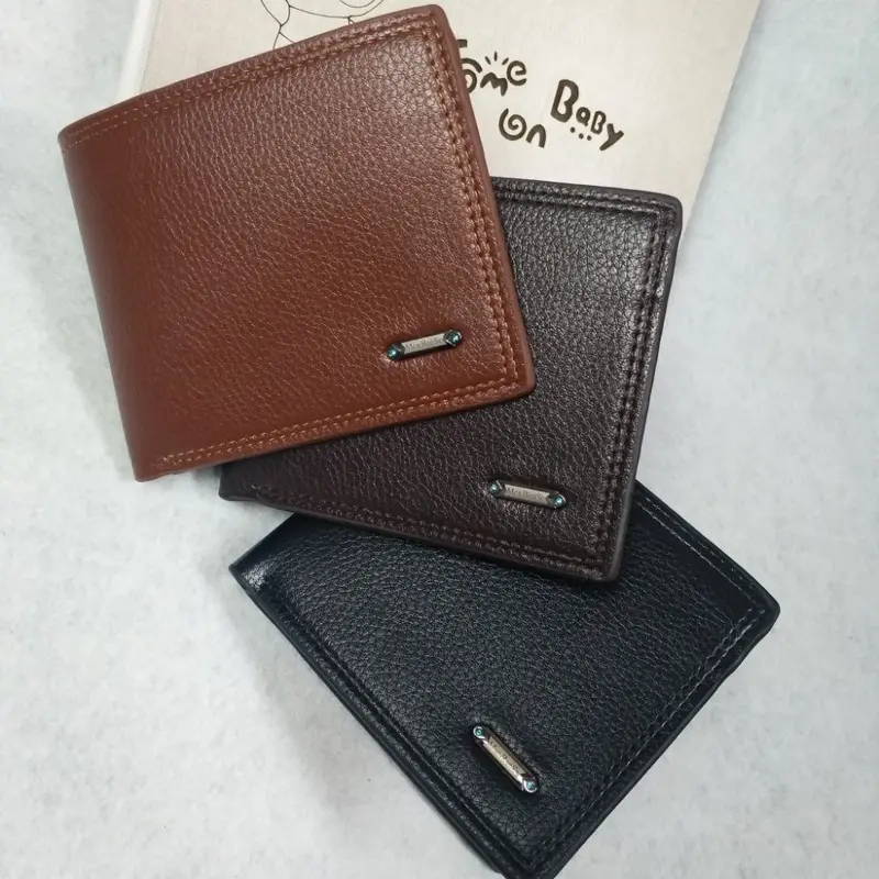Multi-Card Slot PU Leather Men's Short Business Wallet with Driver's License Slot