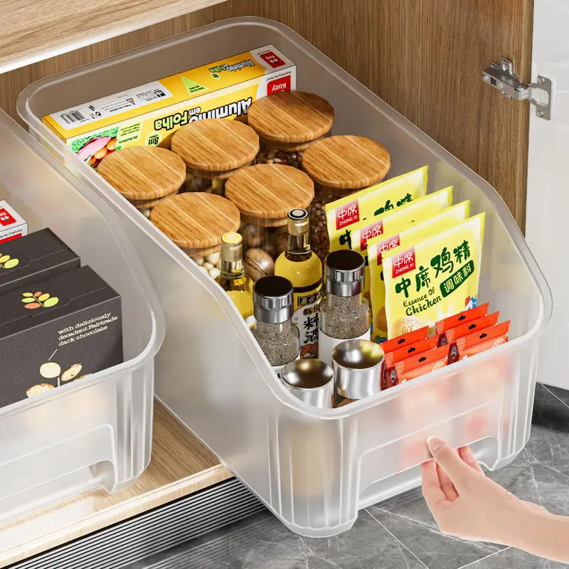 Kitchen storage box plastic, rectangular drawer style