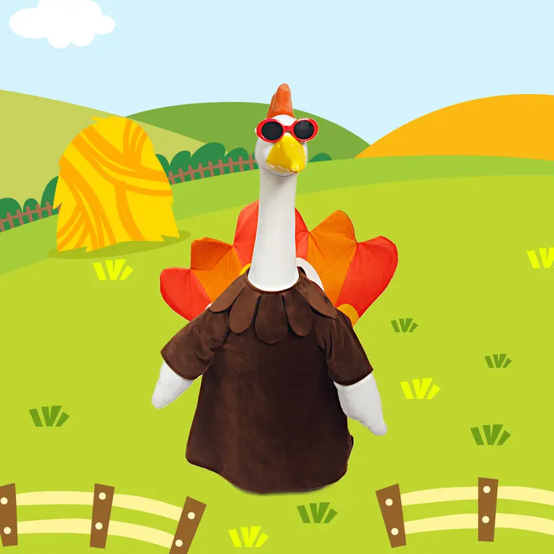 Thanksgiving-Veranda-Gans mit wechselbarem Kostüm, Plüschfigur