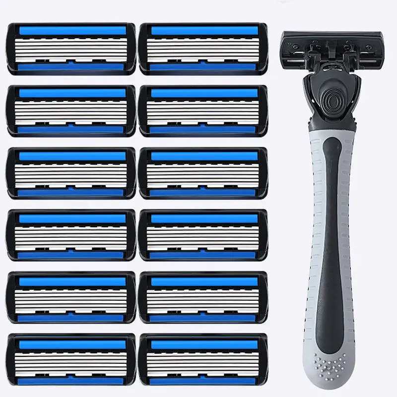 Six-Layer Replacement Razor Blades for Men, Manual Razor Blade Set