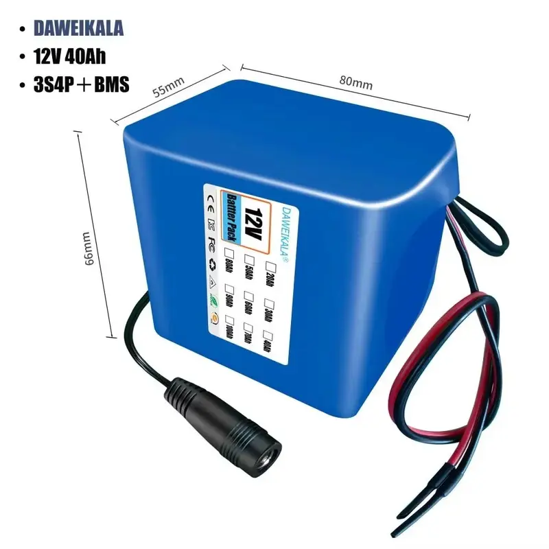 12V 40000mAh lityum iyon pil paketi, 3S2P