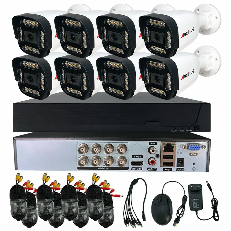 8-Kanal-AHD-Analogsystem für Außenbereiche, Farbige Nachtsicht