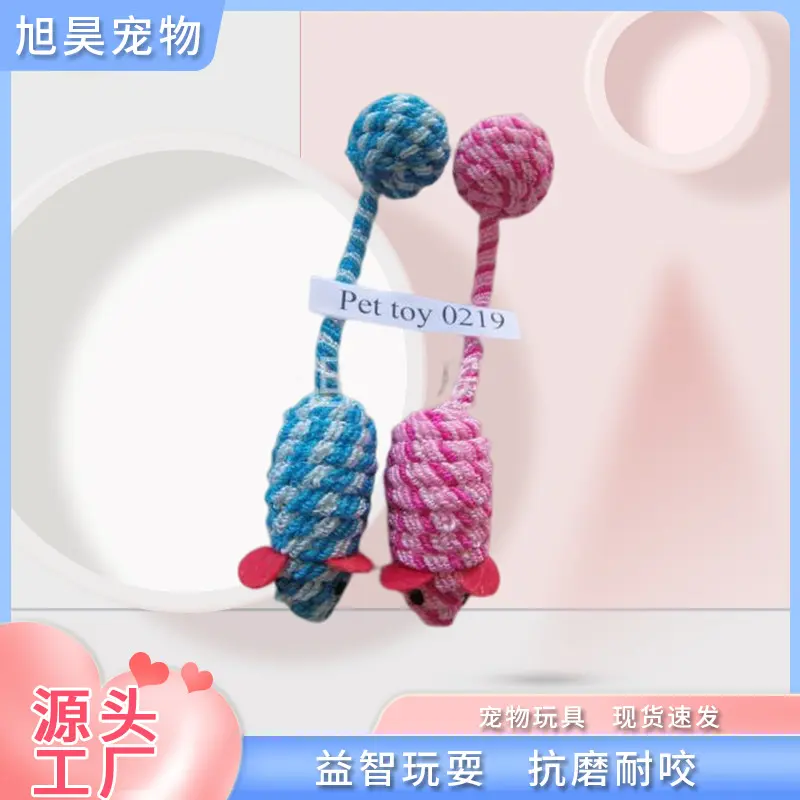 Elastic Rope Cat Toy with Feathers, Bite-Resistant