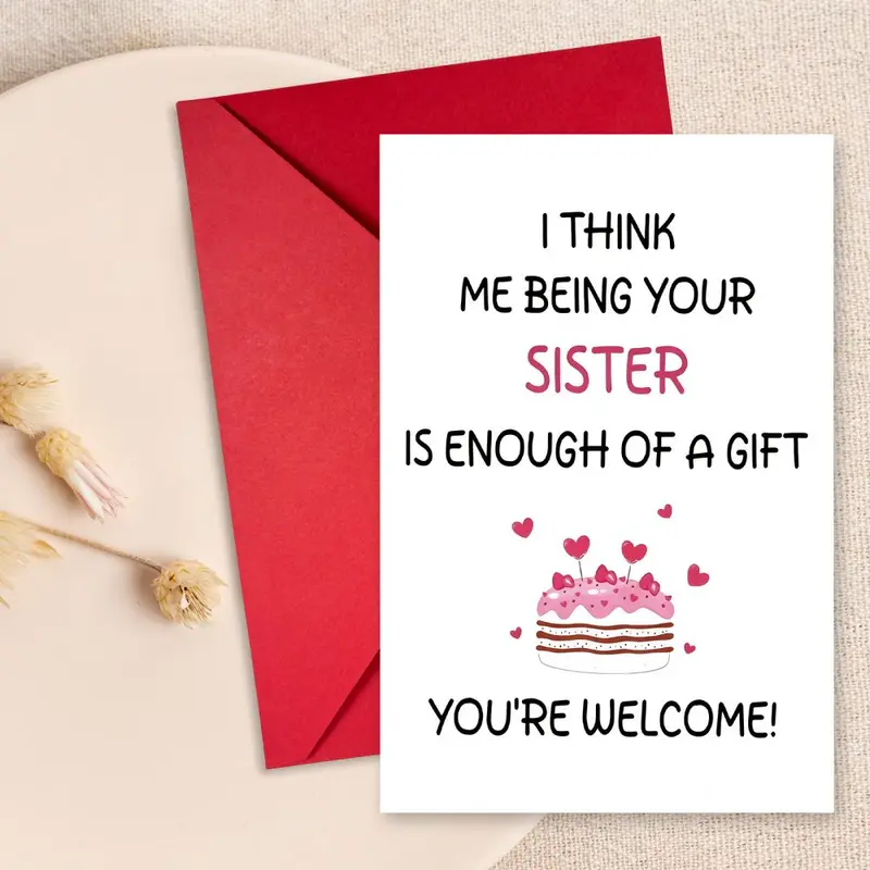 Minimalist Text Birthday Greeting Card with Envelope Set