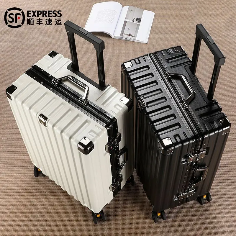 Combination Lock Student Trolley Suitcase, Durable Boarding Luggage