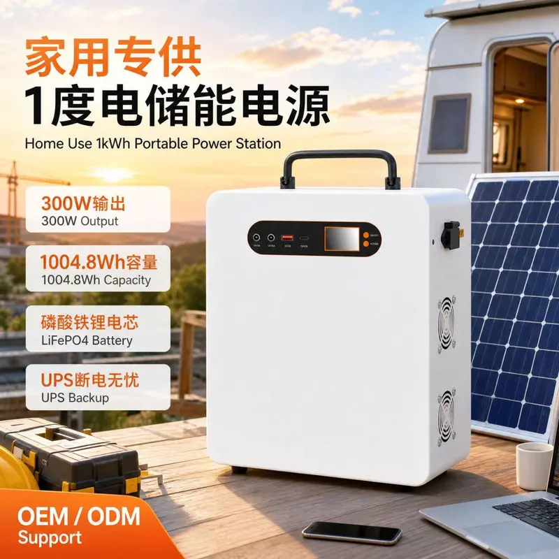 Tragbare 1-kWh-Powerstation, LiFePO4-Akku, 220V-Ausgang