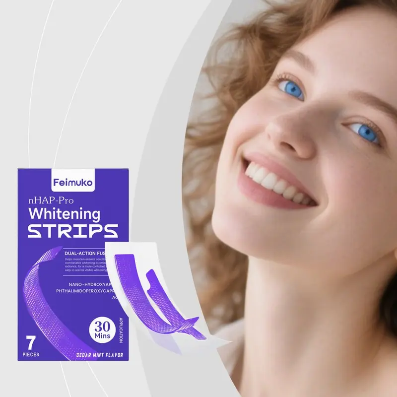 Feimuko Purple Glossy Tooth Stickers Gentle Tooth Surface Cleaning, Shiny Fresh Daily Care Tooth Stickers