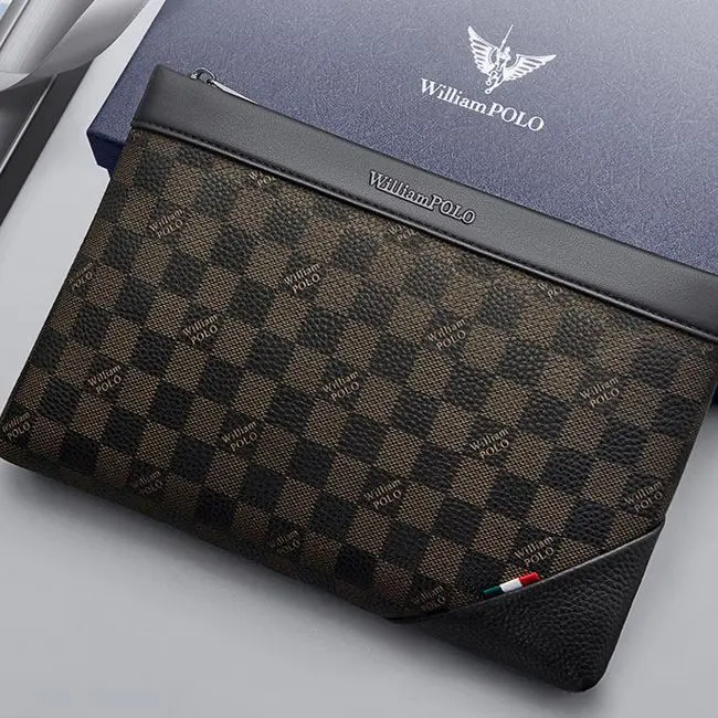 Men's Genuine Leather Business Clutch, Large Capacity