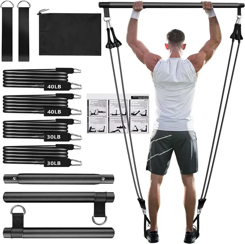 Multifunktions-Widerstandsbänder Set mit Pilates-Bar