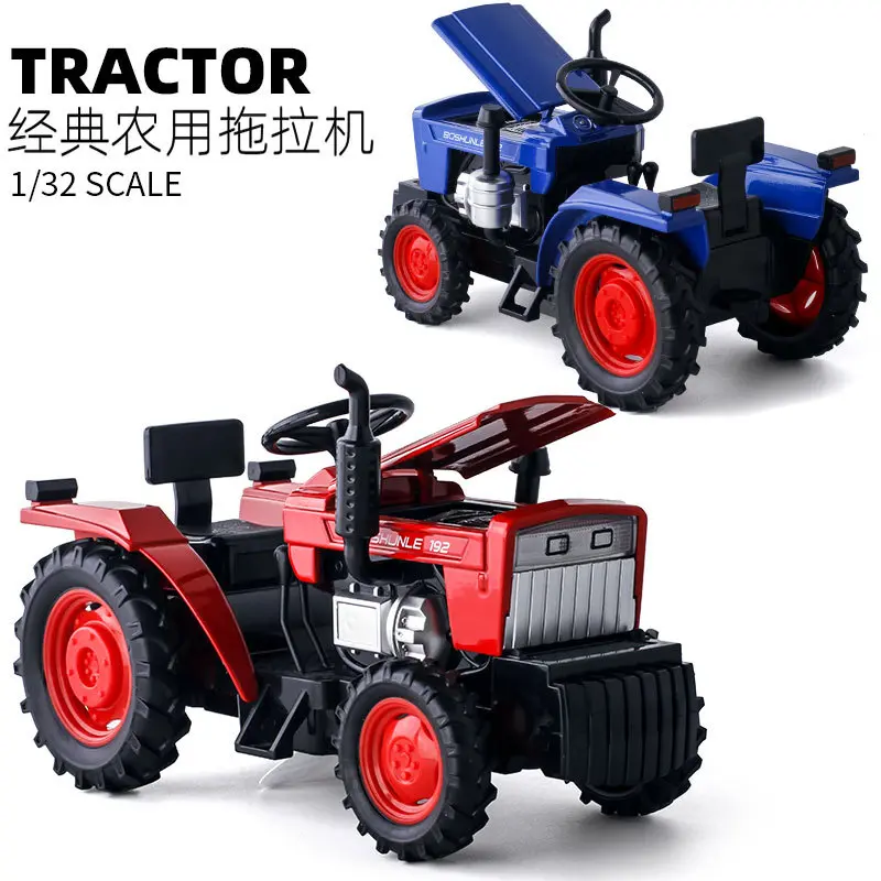 1:32 Alloy Farm Tractor with Trailer Model, Sound and Light Toy