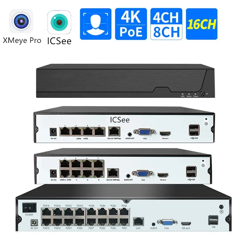 Xiongmai POE NVR Network Recorder 4/8/16/32 Channel