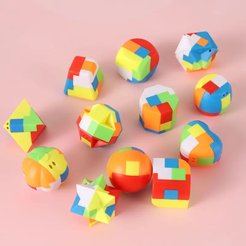 Mini Kongming Lock and Plastic Luban Lock Puzzle Set for Children