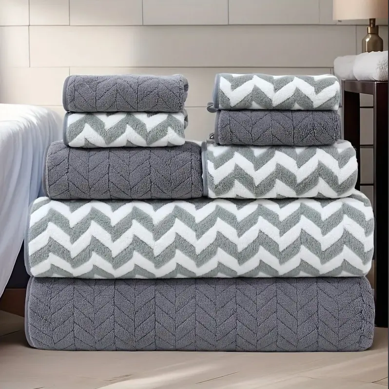 Coral fleece towel set absorbent bath towels