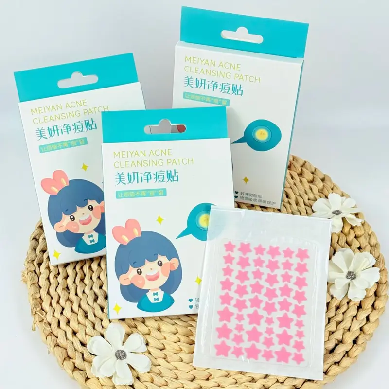 Colored star-shaped acne patches, hydrocolloid makeup-compatible concealer stickers