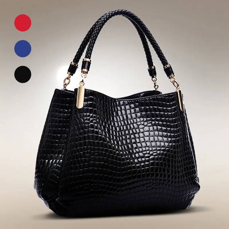 Crocodile Pattern Portable Shoulder Bag for Middle-Aged Women